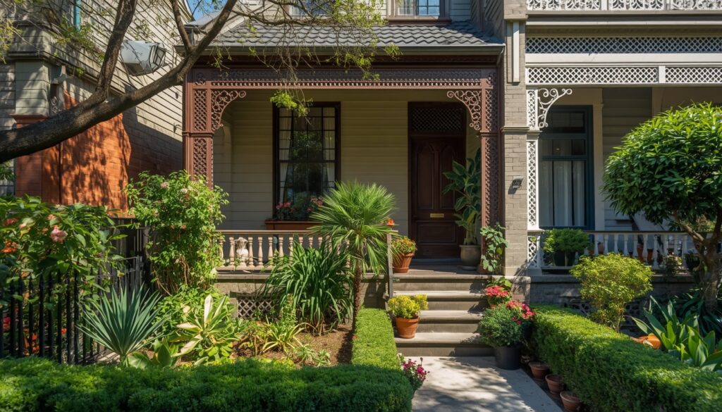 Well maintained garden in front of a classic terrace house in Sydney's Inner West