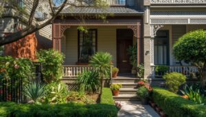 Well maintained garden in front of a classic terrace house in Sydney's Inner West