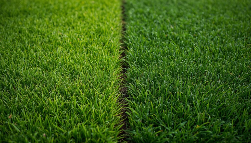 Comparison of natural turf grass and synthetic artificial grass in a Sydney backyard